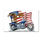 22 x 14 Wall Vinyl Sticker Motorcycle Eagle And US Flag