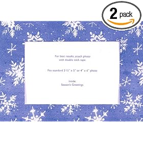 The Gift Wrap Company Holiday Batik Snowflake Photo Cards, 10-Count Box (Pack of 2)