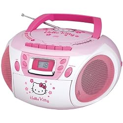 HELLO KITTY KT2028A Stereo AM/FM/CD Boom Box with Cassette Player/Recorder