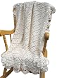 Handmade Small Organic Cotton Baby Receiving Blanket - Natural Oatmeal (Wide Border, 100% Crocheted By Hand)