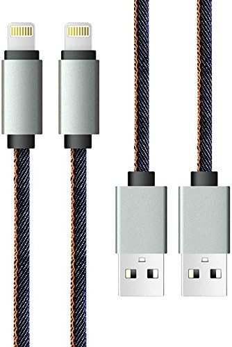 HOYSE Lightning USB Cable Denim Charging Cord for iPhone 5/5s 6/6s 6 plus/6s plus - 6.5 Feet - 2 Pack