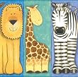 Cool Blues Jungle Animals on Parade Wallpaper Border