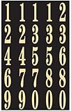 Hy-Ko MM-3N Self-Stick Numbers, 2", Black/Gold