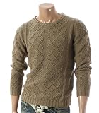 Doublju Mens Casual Cable Sweater (021Z)