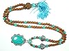 Rudraksha Turquoise Beads Mala Meditation Japamala Pendant Necklace Buddha Praying Rosary