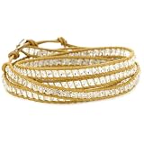 Chan Luu Swarovski Crystals Henna Leather Wrap