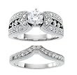 14K White Gold Diamond Wedding Set Semimount - 0.70 Ct. - CENTER STONE NOT INCLUDED
