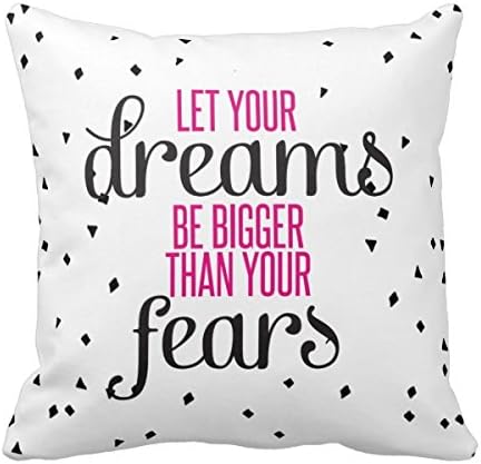 Home Decor Modern Dreams Motivational Quote Throw Pillow Cover Cotton 18 X 18 For Sofa Or Bedroom Etc.