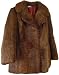 2013 Women's Size 20 or 16W Brown Color New Real Solid American Nutria Fur Classic Hipster Winter Jacket Notched Collar Hook Clasp Closure Straight Sleeve Inside Pocket Polyester Lining