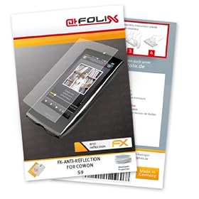 atFoliX FX-Antireflex Antireflective screen protector for Cowon S9 - Anti-glare screen protection! Highest Quality - Made in Germany!