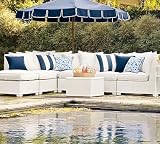 Pottery Barn Palmetto All-Weather Wicker Sectional - White