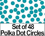 Set of 48 2 Turquoise Circles Polka Dots Vinyl Wall Graphic Decals Stickers Set of 48 - 2