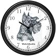 Miniature Schnauzer Dog Wall Clock by WatchBuddy Timepieces (Slate Blue Frame)