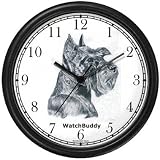 Miniature Schnauzer Dog Wall Clock by WatchBuddy Timepieces (Black Frame)