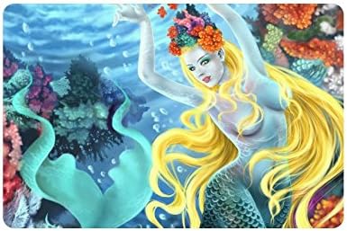 Elegant Mermaid Custom Doormat Entrance Mat Floor Mat Rug Indoor/Outdoor/Front Door/Bathroom Mats Rubber Non Slip Size 23.6 x 15.7 inches