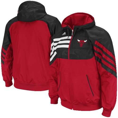Chicago Bulls Adidas Pre-Game On Court Full Zip Hooded Sweatshirt