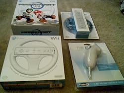 Mario Kart Elite Pack: Mario Kart Video Game with 2 Wii Wheels, 1 Wiimote, and 1 Wii Nunchuk (Wii System not included)