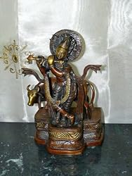 Brass Sculpture Venu Gopal Lord Krishna Hindu God Krishna Statue