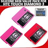 Silicone Skin 3 pc. Value Pack for your HTC Touch Diamond 2 (Red, Light Pin ....