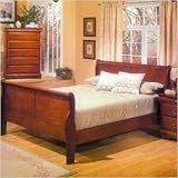Louis Phillippe Full Sleigh Bed in Medium Cherry