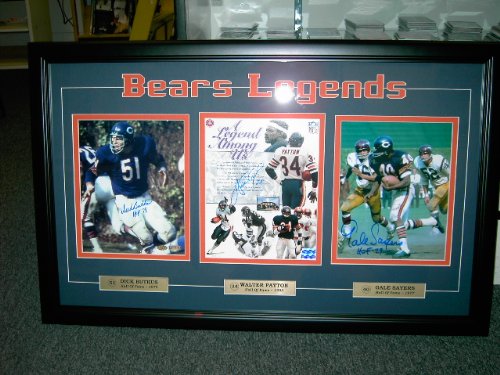 Bears Legends 3 Autos Walter Payton-butkus-sayers Frame Professionally Framed/matted W/coas Great Xmas Present for a Bear Fan