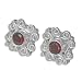 Sterling Silver Faceted Garnet Post Earrings by Sajen