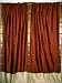2 Redbrown Beige Art Silk Sari Curtains Drapes Panels Indian Decor 96"