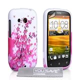 HTC Desire C Case Silicone Floral Bee Cover With Screen Protector & Clothby Yousave Accessories
