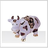 Jewelry Trinket Box with Crystal - Cow Design
