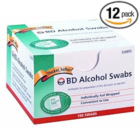 Bd Alcohol Swab 100 Units,  12-Count