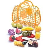 BEST SELLER: Childrens Deluxe Pretend Play Food: Juicy Fruit Set with Basket *Great Gift Idea!*
