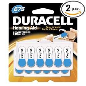 Duracell Size 675 Zinc Air Hearing Aid Batteries (24 batteries)