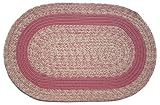 Oval Braided Rug : Oatmeal Rose Rose Band Oval Braided Rug : Oatmeal Rose Rose Band
