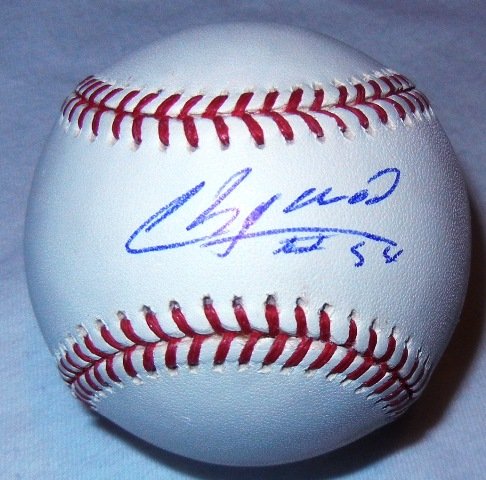 Aroldis Chapman Autographed Official Major League Baseball W/PROOF, Picture of Aroldis Signing For Us, Cincinnati Reds, Team Cuba, 2009 World Baseball Classic