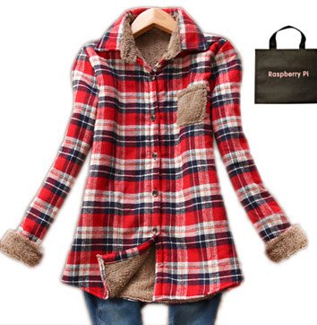 (ラズベリーパイ)RaspberryPi レディース シャツ チェック ボタン スウィート アメカジ オリジナルエコバッグセット xj47rp