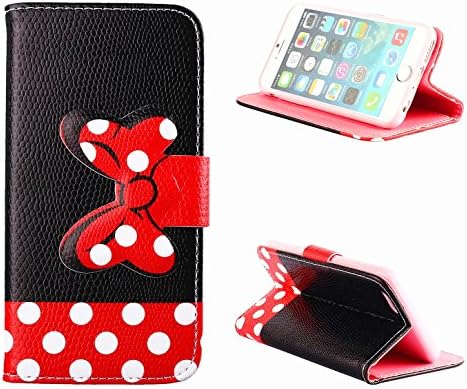 iphone 6 Plus Case (5.5"), Cute Bow Tie Card Slot Holder Phone Case With Stand --Retail Package W Screen Protector