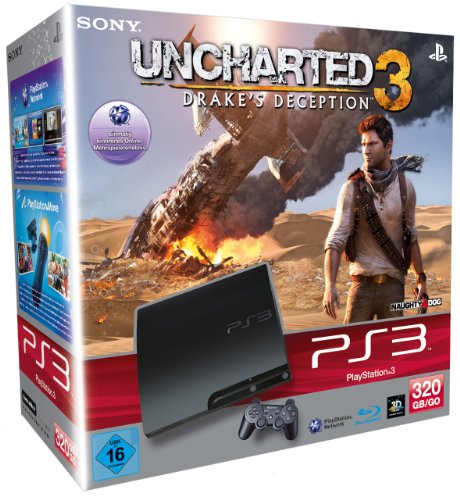 PlayStation 3 - Konsole Slim Black 320GB + Uncharted 3
