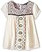 My Michelle Girls' Big Sleeveless Tank Top with Patterend Yoke, Pom Trim and Pattern Down Front