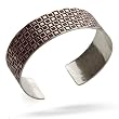 Sterling Silver Cuff Bracelet with Geometric Red Squares #0514R SB OB