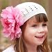 Baby And Kids Flower Hat White Beanie Hat With Pink Peony Flower