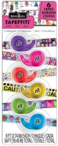 Tapeffiti Caution Glamorous Tape Set (1 Pack of 6 Decorative Mini-Tapes)