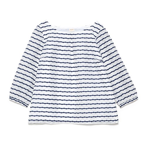 (テチチ) Te chichi 　カットドビーボーダー後ろリボンブラウス