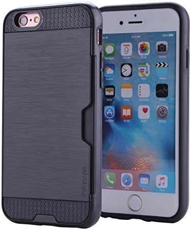 IPhone6 PLUS Case,Impact Resistant Protective Shell For iPhone 6 PLUS /5.5 Wallet Cover Shockproof Rubber Bumper Case Anti-scratches Hard Cover Skin with Card Slot Holder for iPhone 6 PLUS/ 5.5(Black)