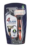 Best buy Pacific 4 Blade Disposable Razors, 4-Count (Pack of 12)