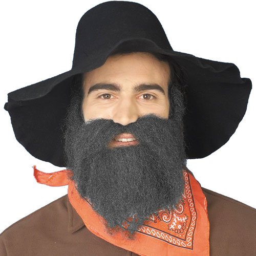 Gray 49er Mountain Bush Man Costume Moustache & Beard