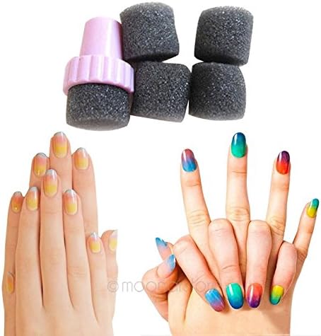 MAKIYO Useful Hot Sale Nail Art Accessories Polish Sponge Brush Stamping Polish Template Transfer Manicure Gradient Color Making Tool Free Sponge Replacement Gift