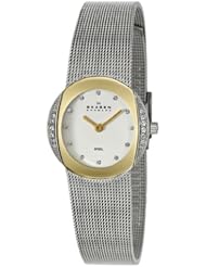 Skagen Womens O689SGSW Quartz White Dial Stainless Steel Watch