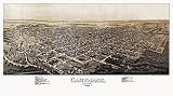 Historic Maps - Carthage Bird's Eye View Map 1891 Missouri - Jasper County - Carthage, Missouri 1891. 36x54