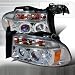 97-04 Dodge Dakota Durango Led Projector Headlight Chrome