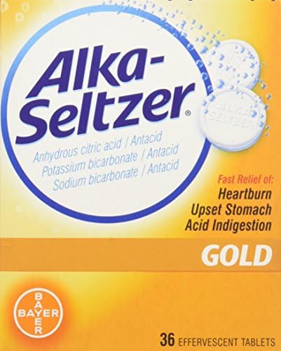 Alka-Seltzer Gold Tablets- Non-Aspirin, 36 Count Box (Pack of 3)